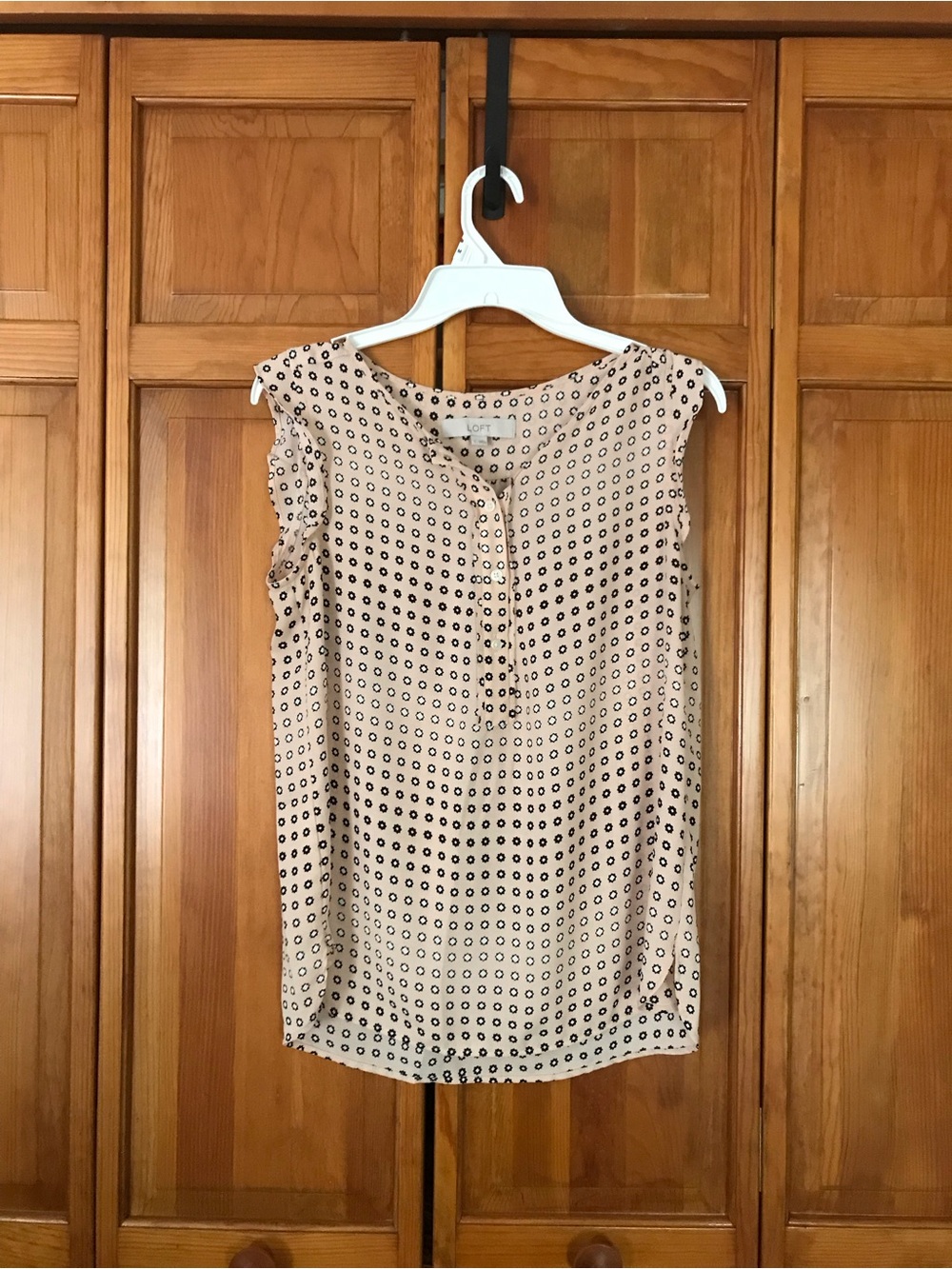 LOFT Blush Pink Geometric Print Blouse